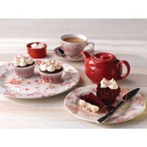 Churchill Vintage Prints Teeteller, Cranberry-Rose-Druck, 170 mm, (6 Stück)