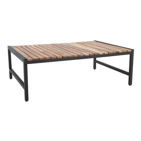 Niedriger Couchtisch Bolero aus Stahl und Akazie, 1200 x 800 mm