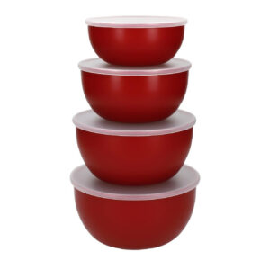 KitchenAid Vorbereitungs-Schüsseln mit Deckeln Empire Rot (4 Stück)