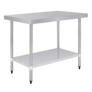 Vogue Edelstahl Arbeitstisch mit Regalboden 120 x 60cm