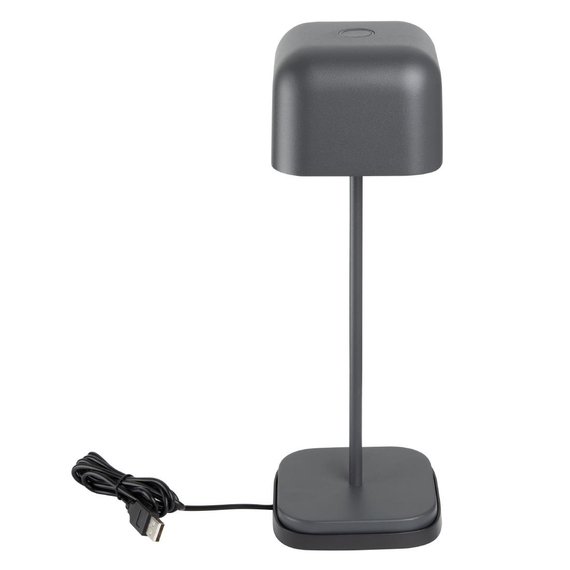 Olympia Lucca Tischlampe Quadratische Kuppel Grau 300mm