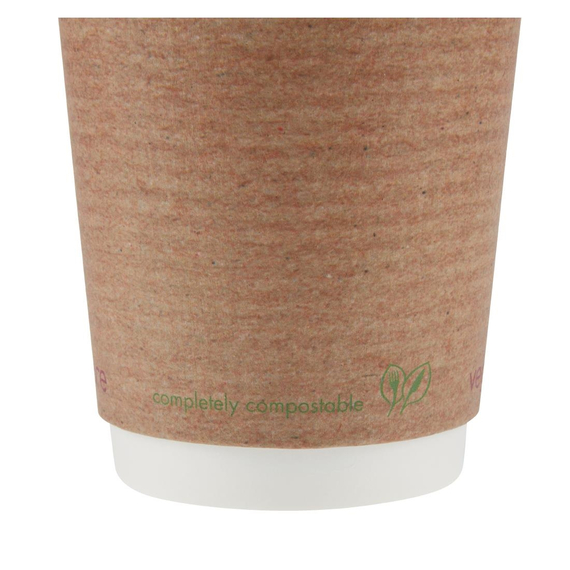 Vegware Kompostierbare doppelwandige Heißgetränkebecher 340ml (500 Stück)