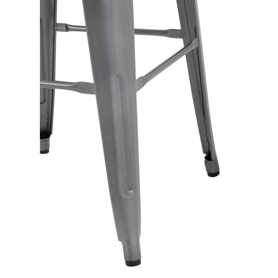 Bolero Bistro Barhocker aus Stahl mit Holzsitz - grau (4 Stück)