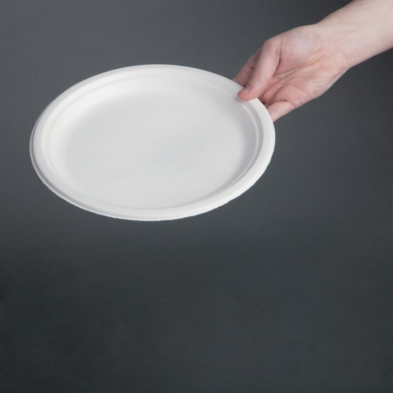 Fiesta Compostable kompostierbare Zuckerrohrteller 26cm (50 Stück)