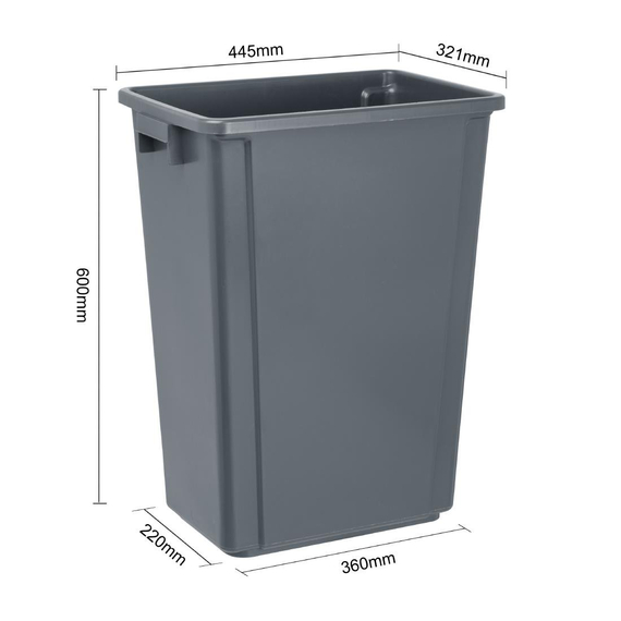 Jantex Slim Mülleimer Grau 60Ltr