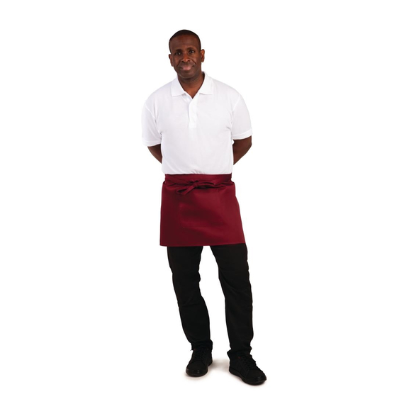 Whites kurze Bistroschürze bordeaux