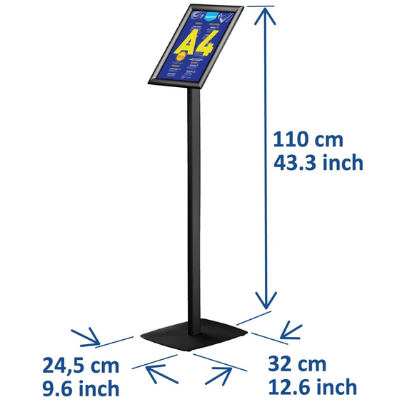Europel Infostand schwarz mit Klapprahmen A4 25mm