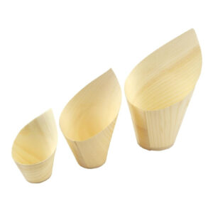 Sier Einwegbecher Holz schräg 22cl. (FSC®) ø70 x h137/70mm (30 Stück)