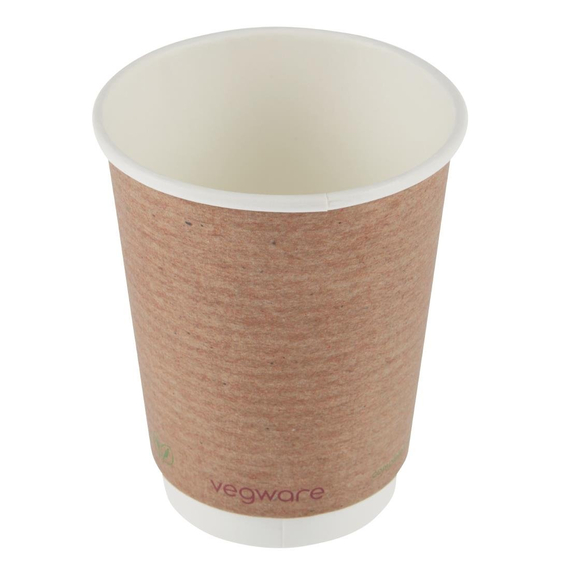Vegware Kompostierbare doppelwandige Heißgetränkebecher 340ml (500 Stück)