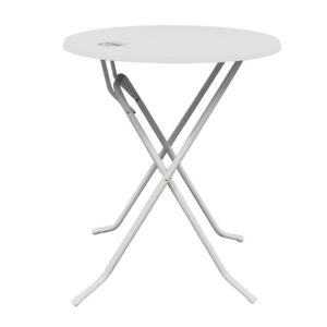 Dubai runder klappbarer Stehtisch Metall weiß 85cm