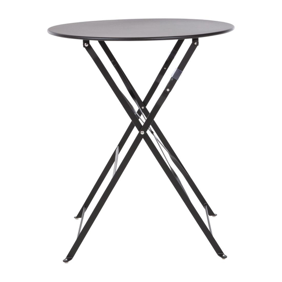 Bolero Perth Schwarzer Bürgersteig-Stil Stahl Tisch Rund 600mm