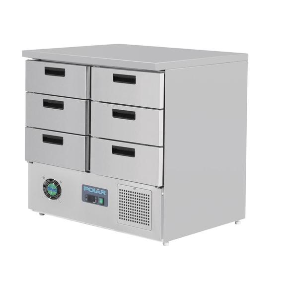 Polar Serie G Kühltisch mit 6 Schubladen 240L