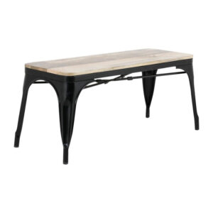 Bolero Bistro Innenbank Mango-Holz & Schwarzes Gestell 1000mm (2 Stück)