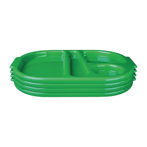 Olympia Kristallon Tabletts mit Fächern 37,5x27,8cm grün (10 Stück)