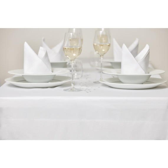 Mitre Luxury Satin Band Tischdecke weiß 160cm
