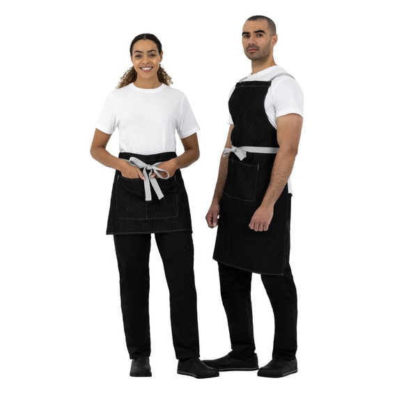 Southside kurze Denimbistroschürze schwarz