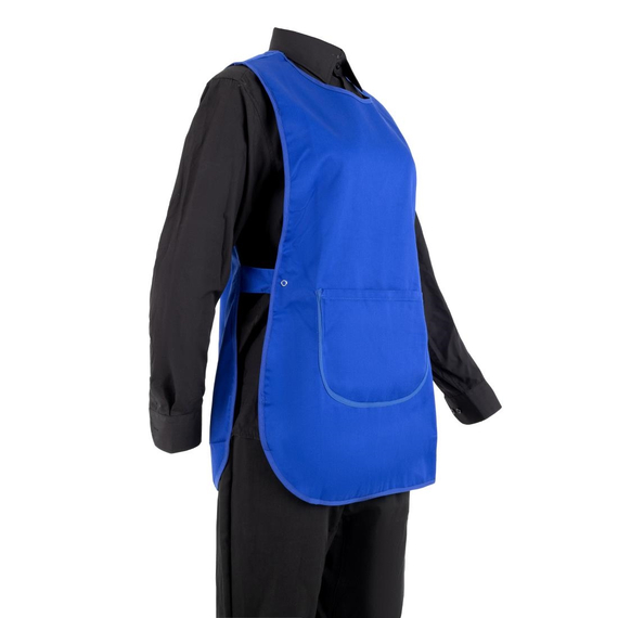 Weißes Tabard mit Tasche Königsblau