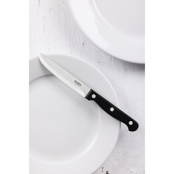 Olympia Gerundete Steakmesser Schwarz (12 Stück)