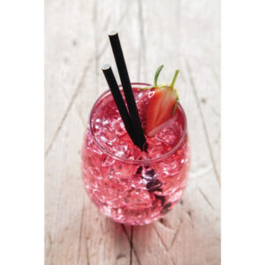 Fiesta Compostable Kompostierbare Cocktailtrinkhalme aus Papier schwarz (250 Stück)