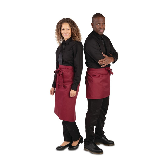 Whites kurze Bistroschürze bordeaux