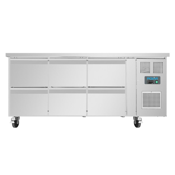 Polar Serie U GN-Kühltisch mit 6 Schubladen 465L