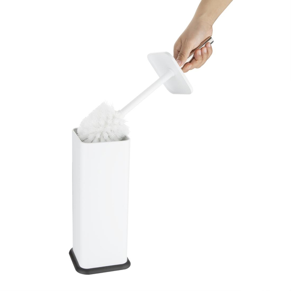 Jantex quadratische Toilettenbürste und Halter - Weiß