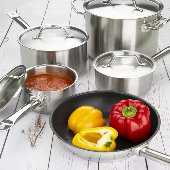 Vogue Cook Like A Pro 5-teiliges Induktionskochgeschirr-Set aus Edelstahl