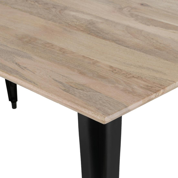 Bolero Bistro Esstisch Mangoholzplatte Schwarzer Rahmen 1450mm