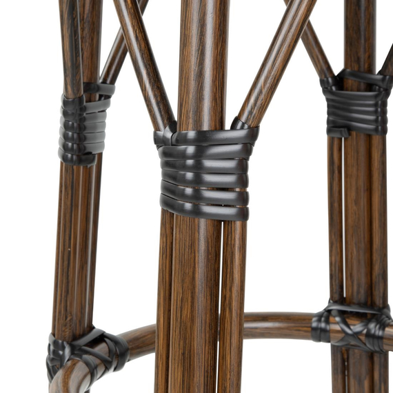 Bolero Pariser Stil PE Rattan Barhocker Schwarzer Punktmix (2 Stück)