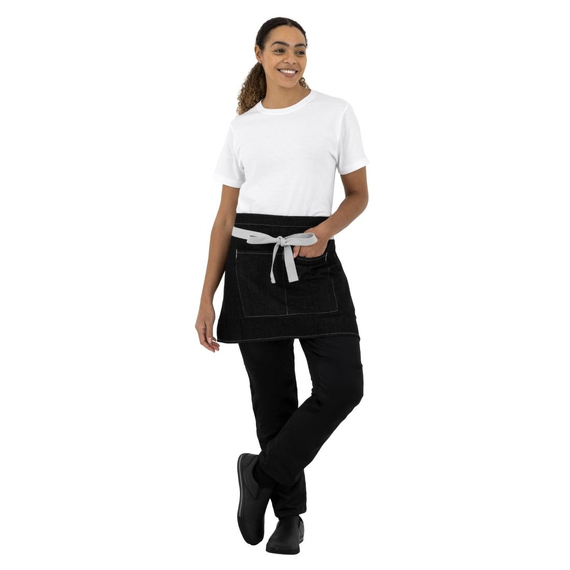 Southside kurze Denimbistroschürze schwarz