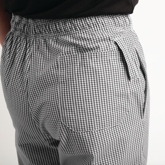 Chef Works Unisex Kochhose Easyfit schwarz weiß kleinkariert XS