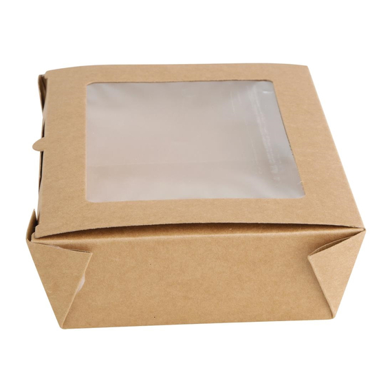 Fiesta Recycelbare Salatbox mit PET-Fenster 1200ml (Packung mit 150 Stück)