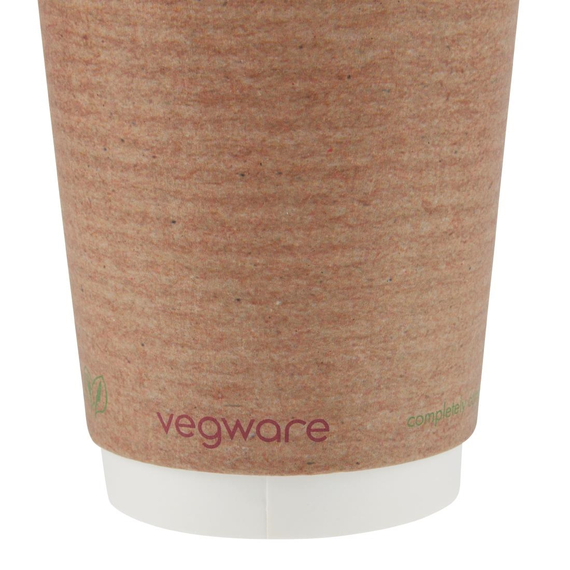 Vegware Kompostierbare doppelwandige Heißgetränkebecher 340ml (500 Stück)
