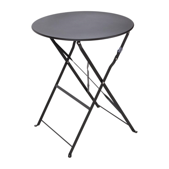 Bolero Perth Schwarzer Bürgersteig-Stil Stahl Tisch Rund 600mm