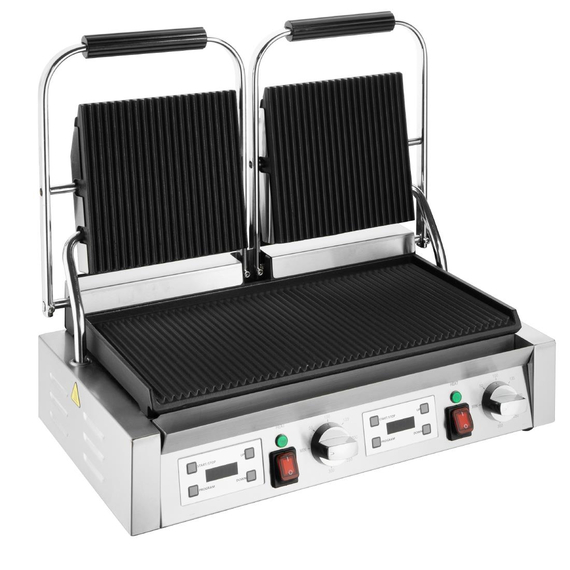 Buffalo Doppelkontaktgrill Gerippte Platten