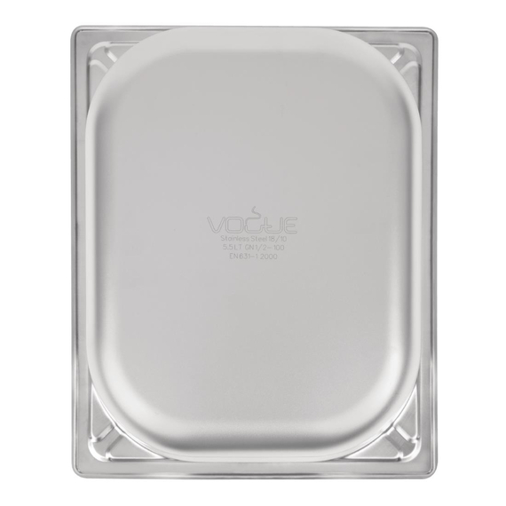 Vogue Strapazierfähiger GN-Behälter 1/2 Edelstahl 100mm