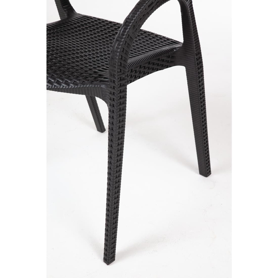 Bolero Rattanstühle mit Armlehne schwarz (4 Stück)