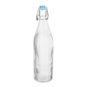 Olympia Glasflaschen mit Riffelung und Swing-Top 1Ltr (6 Stück)