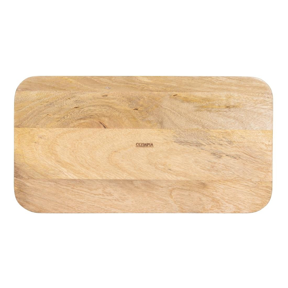 Olympia Mango Wood Rechteckiges Tablett Tief Mit Rand 430x230mm