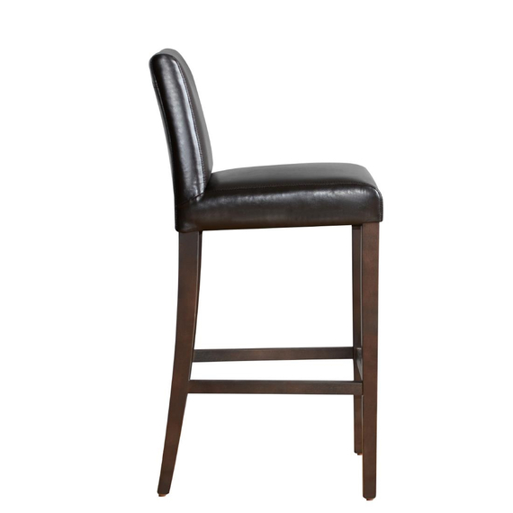 Bolero Barhocker mit Rückenlehne Kunstleder dunkelbraun