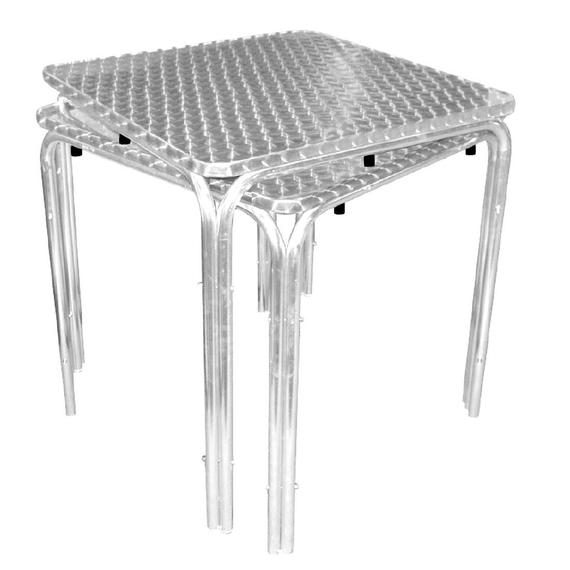 Bolero quadratischer Bistrotisch Edelstahl 4 Beine 70cm