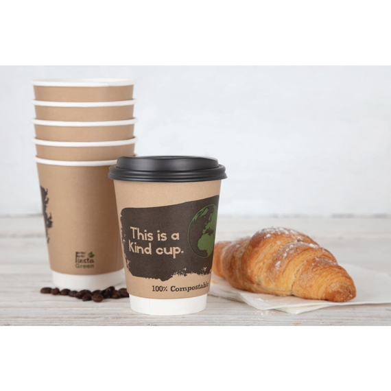 Fiesta Compostable Kompostierbare Heißgetränkebecher doppelwandig 35,5cl (500 Stück)