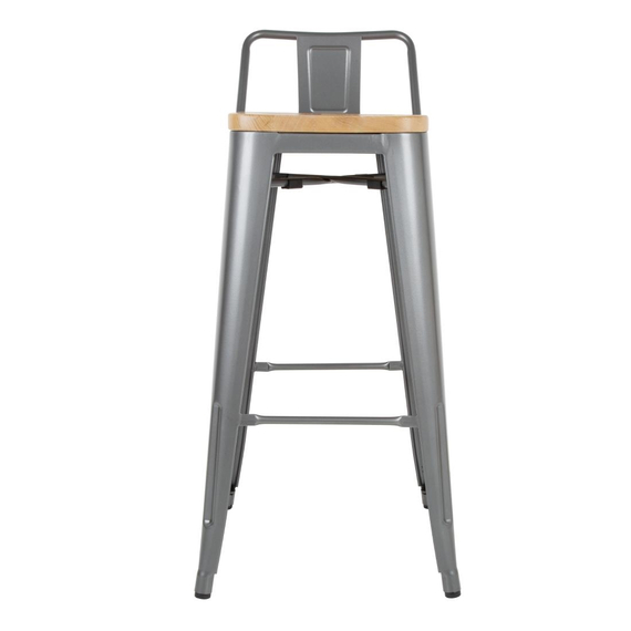 Bolero Bistro Hochbarstuhl mit Holzsitz grau (4 Stück)
