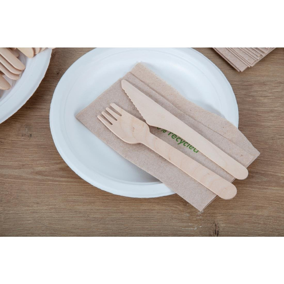 Fiesta Kompostierbare Einweg Gabeln aus Holz (Packung mit 100 Stück)