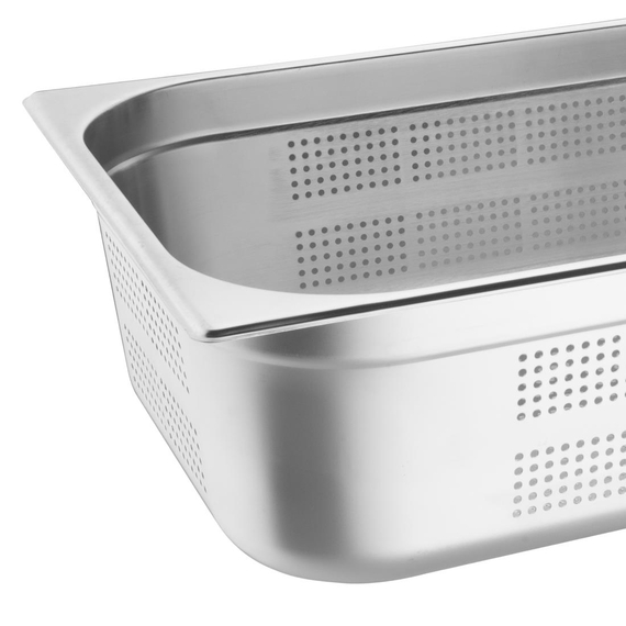 Vogue GN-Behälter Edelstahl 15cm GN1/1 gelocht