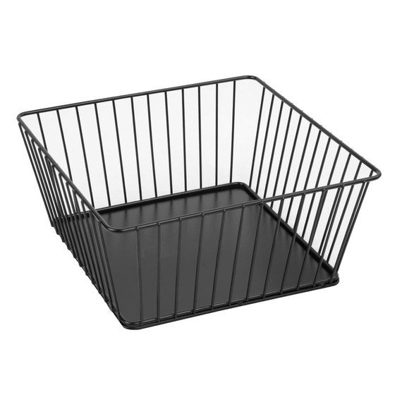Olympia Draht-Präsentationstablett für Speisen, quadratisch, schwarz, 230 x 230 x 100 mm