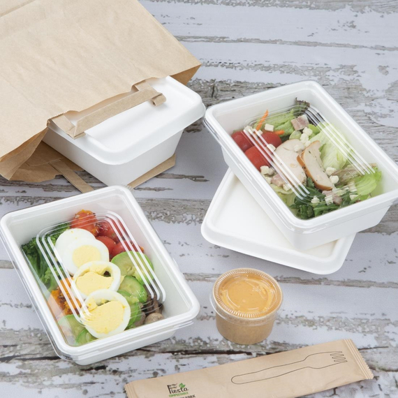 Fiesta Kompostierbare Bagasse Lebensmittelschalen 650ml (100 Stück)