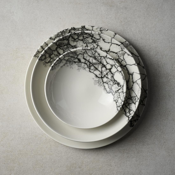 Churchill Kintsugi Accents Quartz Black Evolve Coupe-Teller, 165 mm, (12 Stück)