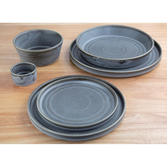 Olympia Cavolo Charcoal Dusk Flache runde Schale - 220mm (4 Stück)