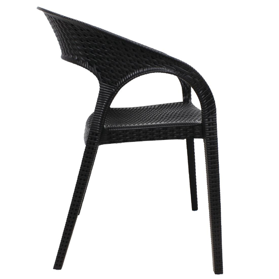 Bolero Rattanstühle mit Armlehne schwarz (4 Stück)